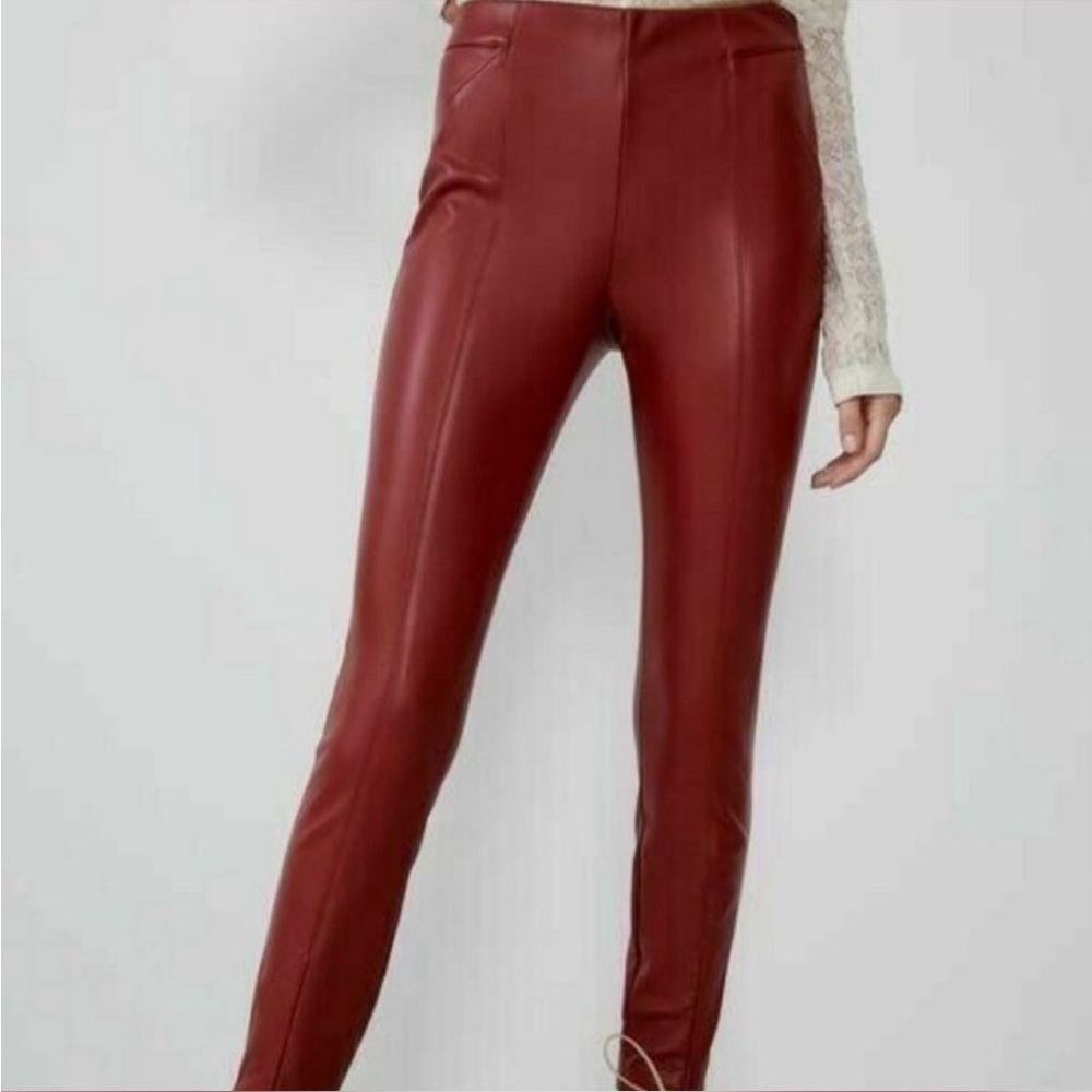 Zara faux red pants